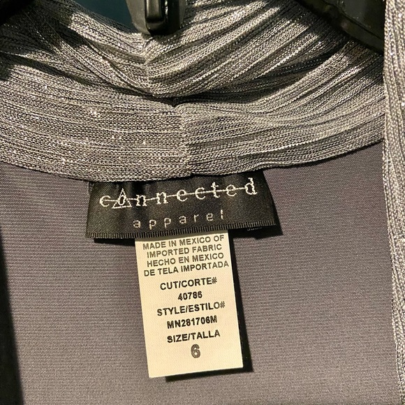 Silver / Gray Holiday dress.  Size 6. Connected Apparel brand, made in Mexico - Picture 3 of 5